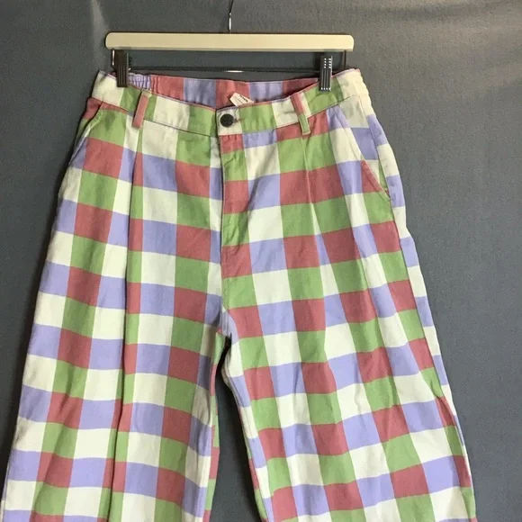 Lucy & Yak L.E. Cole Gingham Wide Leg Jeans W34/R Cotton Dopamine Dressing Indie - Picture 3 of 13